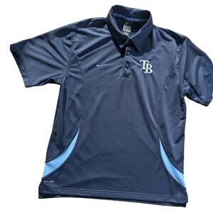 Nike Dri Fit  MLB Tampa Bay Polo Shirt Mens Large TB logo